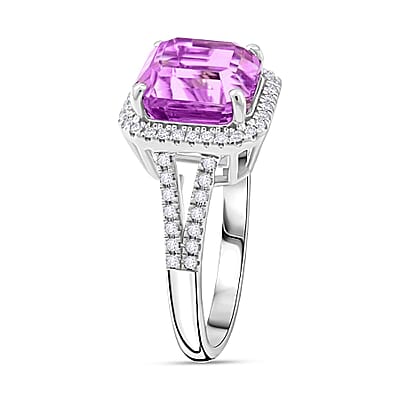 Certified & Appraised Rhapsody 950 Platinum AAAA Patroke Kunzite and E-F VS Diamond Ring (Size 10.0) 7.50 Grams 5.75 ctw