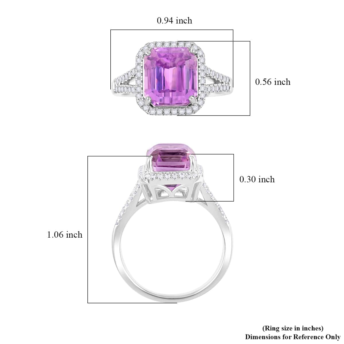 Certified & Appraised Rhapsody 950 Platinum AAAA Patroke Kunzite and E-F VS Diamond Ring (Size 10.0) 7.50 Grams 5.75 ctw image number 4