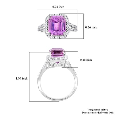 Certified & Appraised Rhapsody 950 Platinum AAAA Patroke Kunzite and E-F VS Diamond Ring (Size 10.0) 7.50 Grams 5.75 ctw