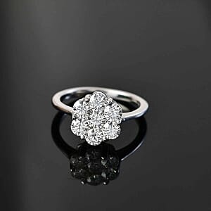Moissanite 1.26 ctw Ring in Rhodium Over Sterling Silver (Size 8.0)