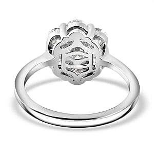 Moissanite 1.26 ctw Ring in Rhodium Over Sterling Silver (Size 8.0)