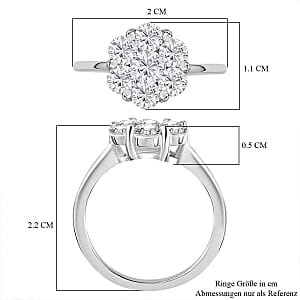 Moissanite 1.26 ctw Ring in Rhodium Over Sterling Silver (Size 8.0)