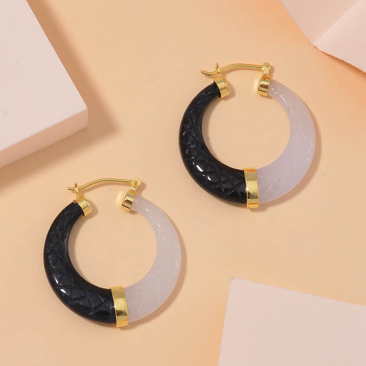 White Jade  Fancy Earring in Vermeil YG Sterling Silver 104.00 104.00 ctw image number 1