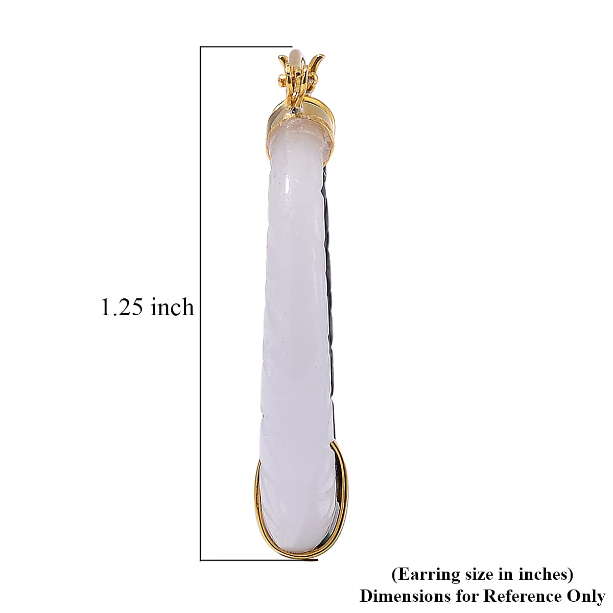 Natural White Jade and Black Jade (D) 104.00 ctw Hoop Earrings in Vermeil Yellow Gold Over Sterling Silver 