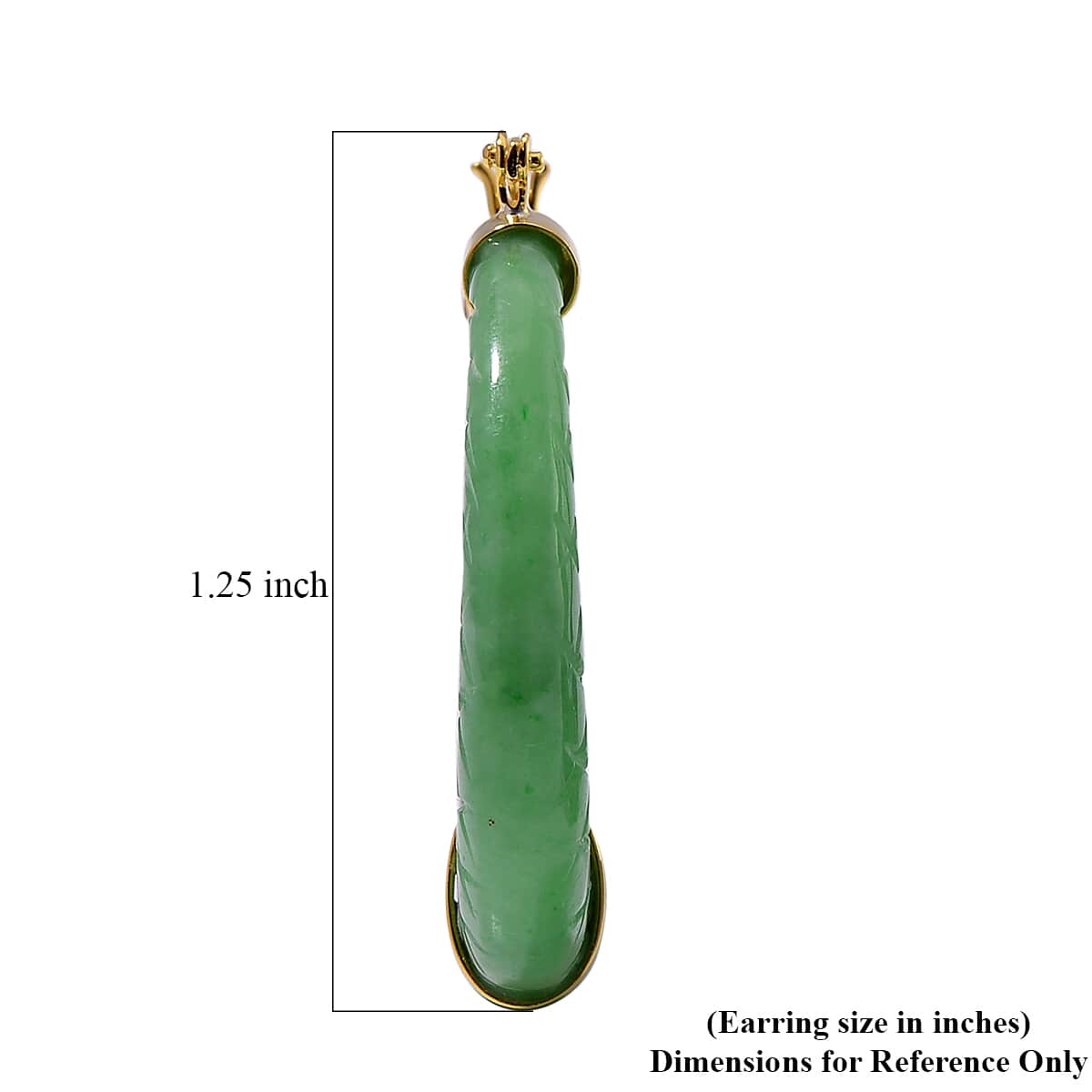 Green and Black Jade (D) 104.00 ctw Hoop Earrings in Vermeil Yellow Gold Over Sterling Silver  image number 4