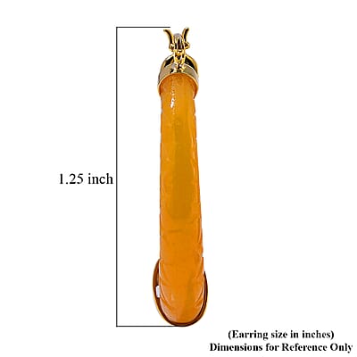 Yellow and Black Jade (D) 104.00 ctw Hoop Earrings in Vermeil Yellow Gold Over Sterling Silver 