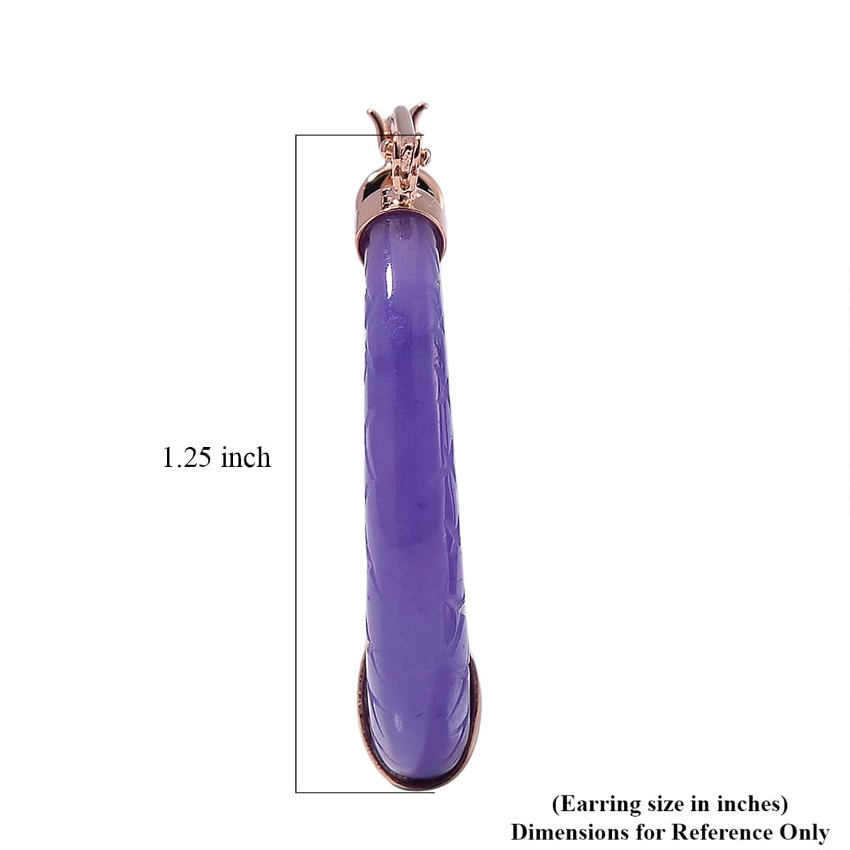 Purple and Black Jade (D) 104.00 ctw Hoop Earrings in Vermeil Rose Gold Over Sterling Silver image number 4