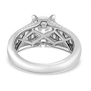Moissanite 2.75 ctw Ring in Rhodium Over Sterling Silver (Size 10)
