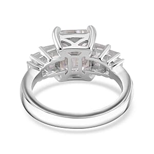 Moissanite 3.31 ctw Ring in Rhodium Over Sterling Silver (Size 8)