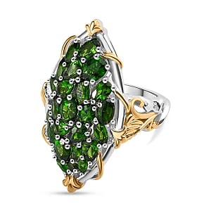 Chrome Diopside 5.20 ctw Ring in Sterling Silver (Size 11.5)