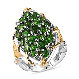 Chrome Diopside 5.20 ctw Ring in Sterling Silver (Size 11.5)