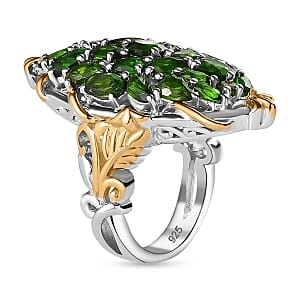 Chrome Diopside 5.20 ctw Ring in Sterling Silver (Size 11.5)