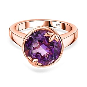 Rose De France Amethyst 3.50 ctw Ring in 14K RG Over Sterling Silver (Size 10.0)