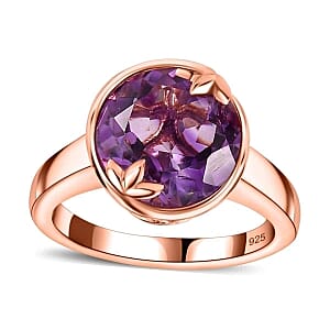 Rose De France Amethyst 3.50 ctw Ring in 14K RG Over Sterling Silver (Size 10.0)