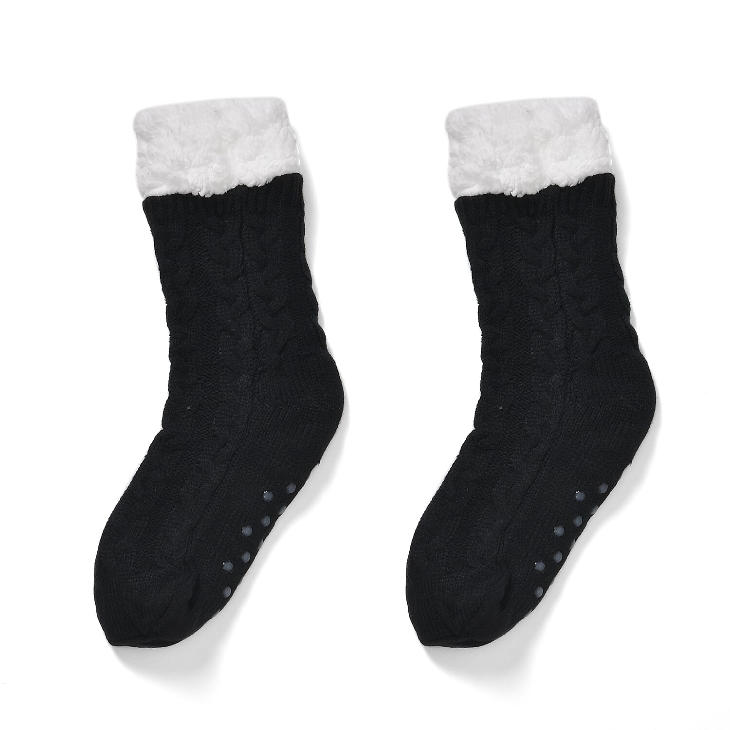 Black Acrylic Scarf with Pockets, Socks and LED Beanie Hat