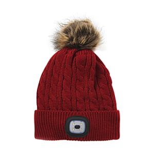 Red Acrylic Scarf with Pockets, Socks and LED Beanie Hat
