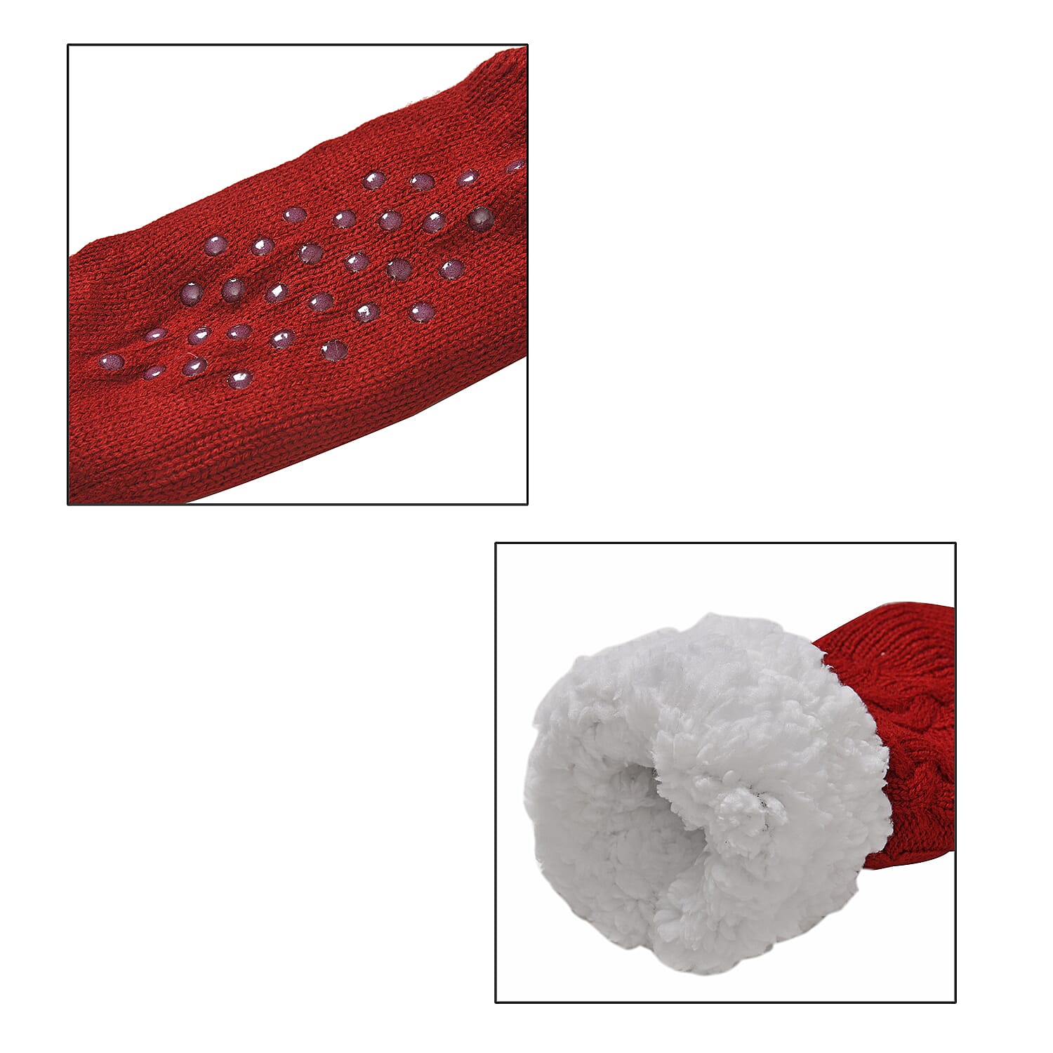 Red Acrylic Scarf with Pockets, Socks and LED Beanie Hat