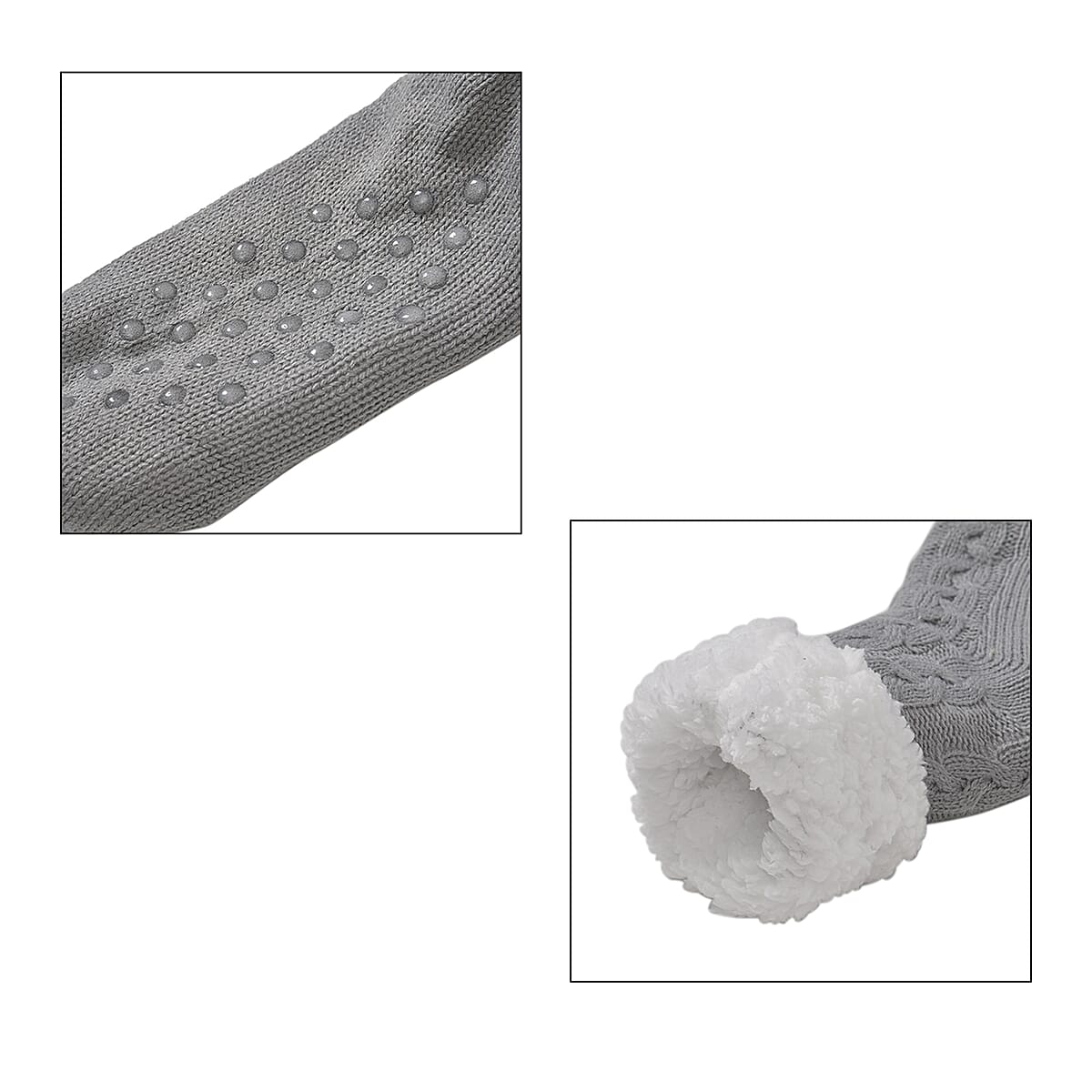 Gray Acrylic Scarf with Pockets, Socks and LED Beanie Hat image number 6