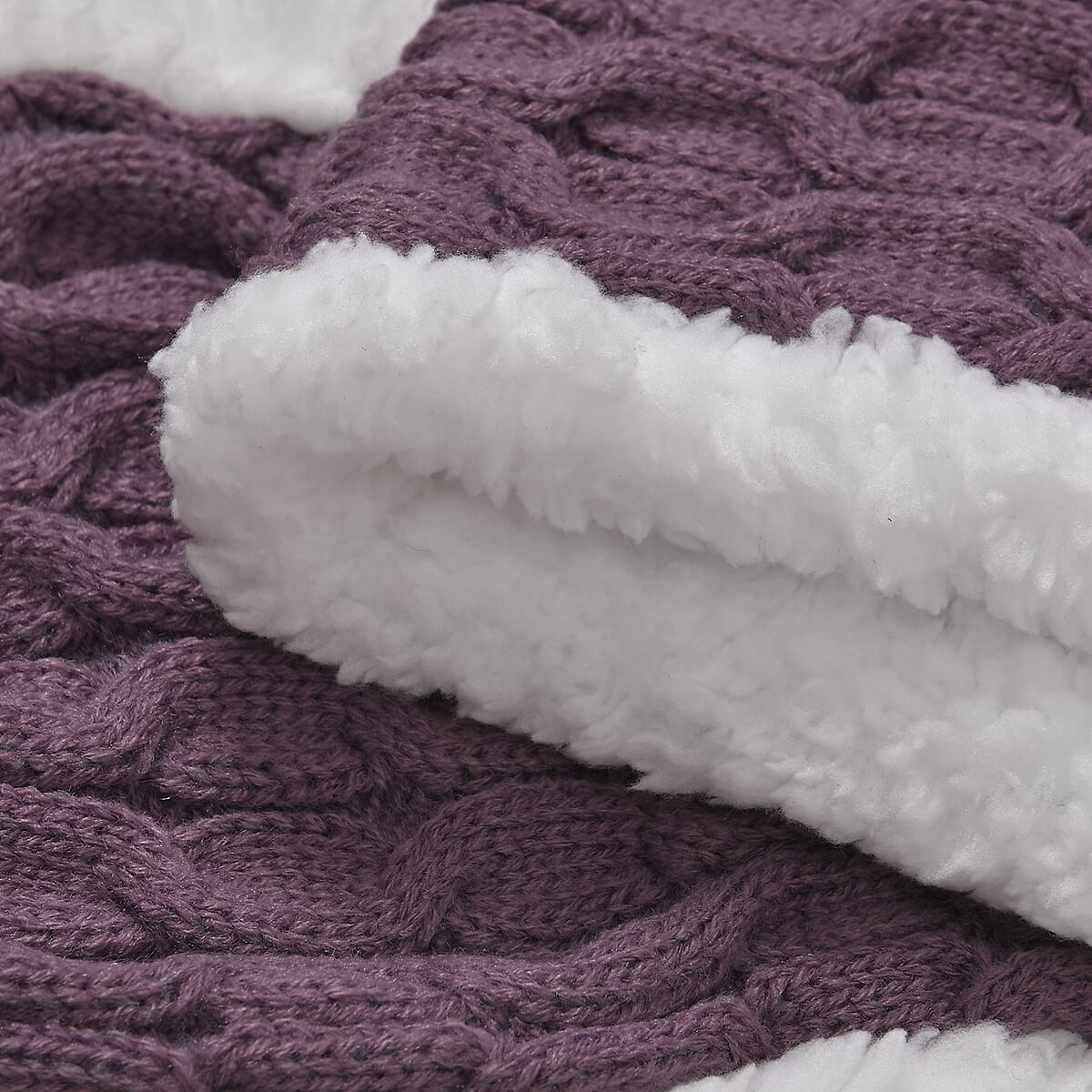 Women Winter Knit Warm Faux Fur Sherpa Scarf with Pockets and Non Slip Socks - Brown image number 3