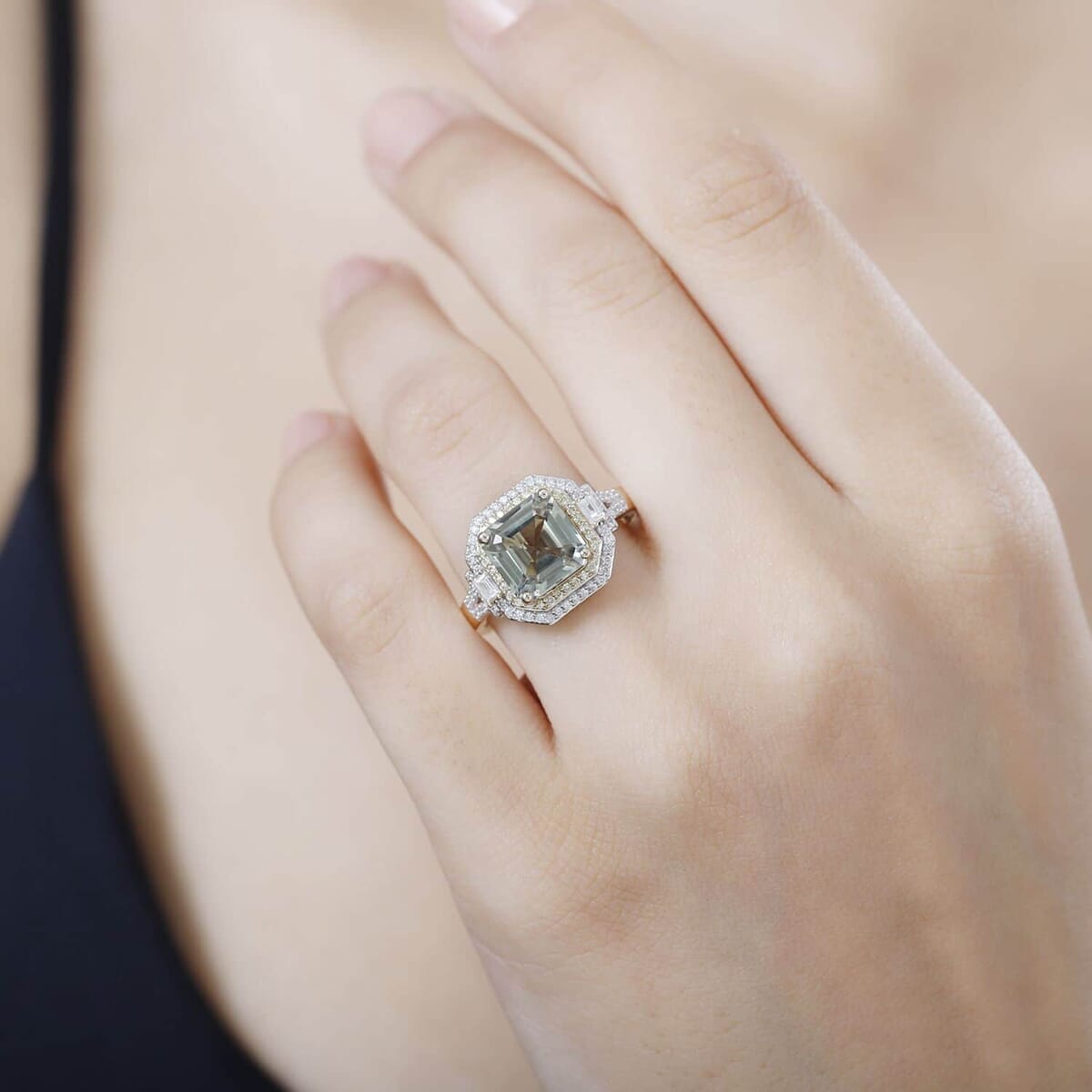 Luxoro AAA Turkizite, Natural Yellow and White Diamond (I2) 4.45 ctw Ring in 14K Yellow Gold (Size 5.0) (Del. in 10-15 Days) image number 2