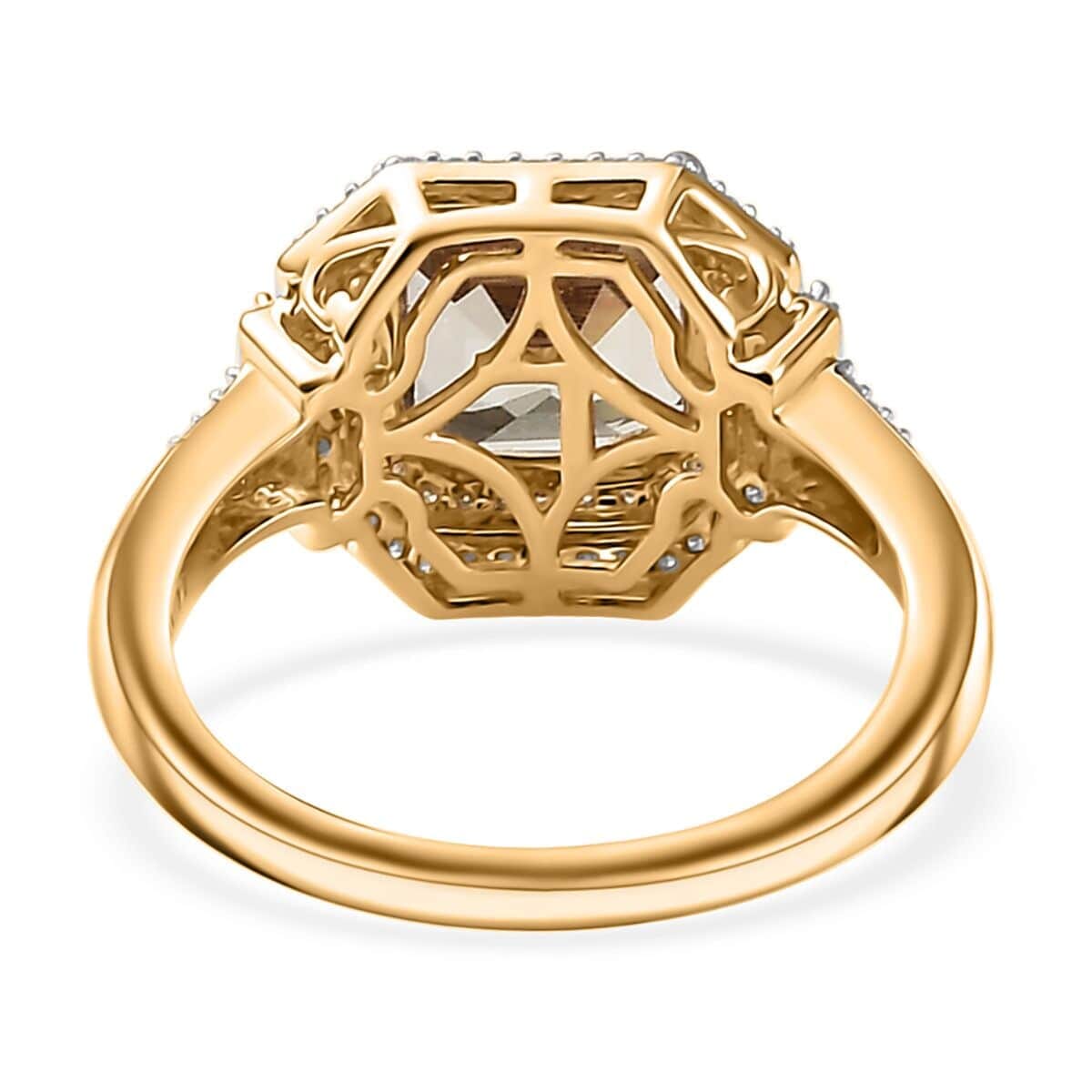 Luxoro AAA Turkizite, Natural Yellow and White Diamond (I2) 4.45 ctw Ring in 14K Yellow Gold (Size 5.0) (Del. in 10-15 Days) image number 4