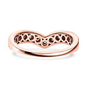 White Diamond Band Ring in Vermeil RG Over Sterling Silver (Size 10)