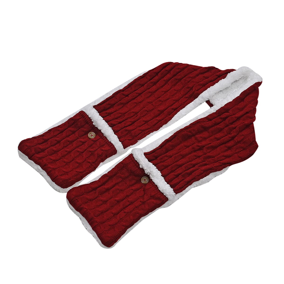 Wine Red Scarf Including Large Two Pockets image number 1