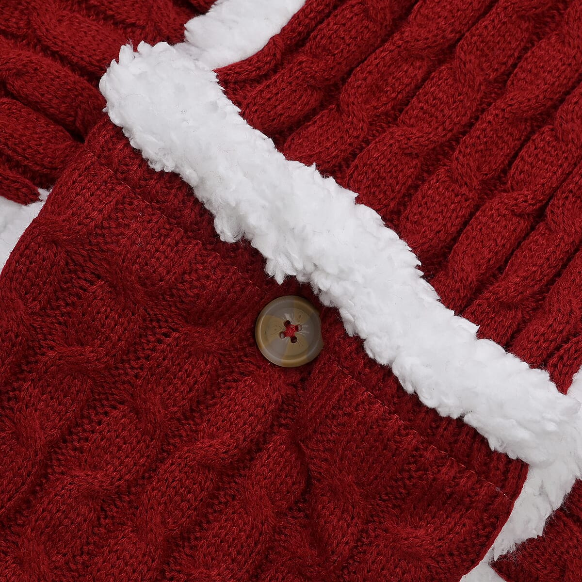 Wine Red Scarf Including Large Two Pockets image number 3