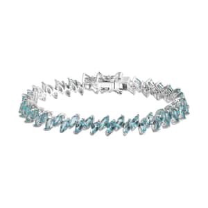 Betroka Blue Apatite Bracelet in Platinum Over Sterling Silver (6.50 In) 9.30 ctw