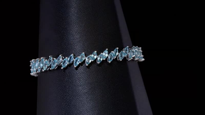 Madagascar Paraiba Apatite Bracelet in Platinum Over Sterling Silver (6.50 In) 9.30 ctw