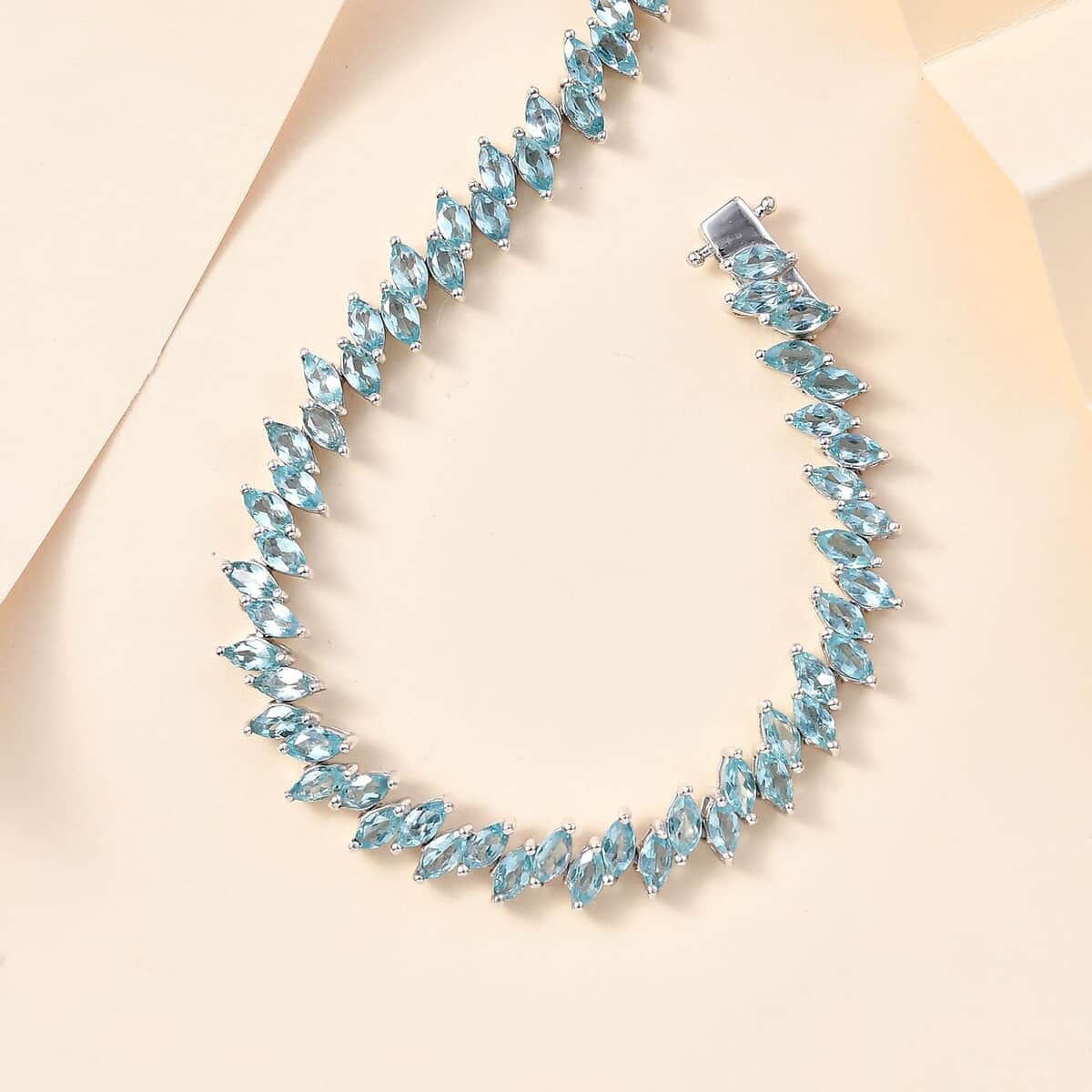 Betroka Blue Apatite Bracelet in Platinum Over Sterling Silver (6.50 In) 9.30 ctw image number 1