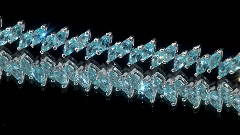 Madagascar Paraiba Apatite Bracelet in Platinum Over Sterling Silver (6.50 In) 9.30 ctw