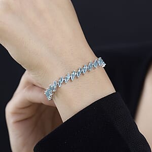 D'Joy Betroka Blue Apatite Bracelet in Platinum Over Sterling Silver (6.50 In) 9.30 ctw