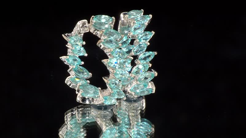 D'Joy Betroka Blue Apatite Hoop Earrings in Platinum Over Sterling Silver 5.40 ctw