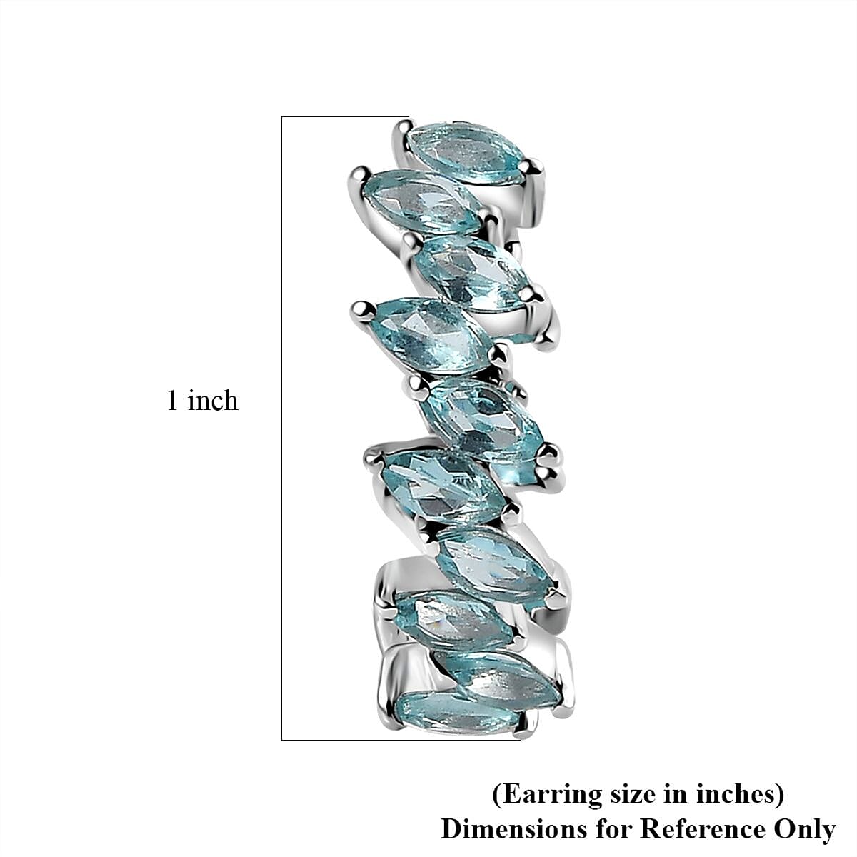 D'Joy Betroka Blue Apatite Hoop Earrings in Platinum Over Sterling Silver 5.40 ctw