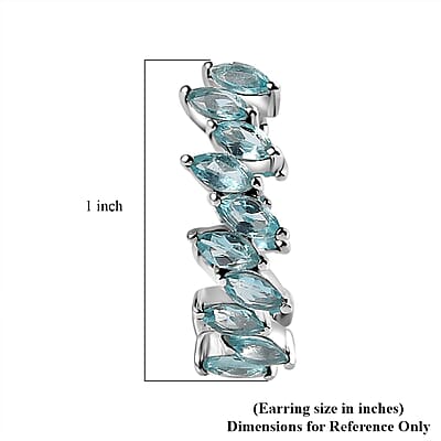 D'Joy Betroka Blue Apatite Hoop Earrings in Platinum Over Sterling Silver 5.40 ctw