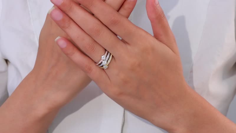 Moissanite Ring in Vermeil YRG and Platinum Over Sterling Silver (Size 5.0) 0.85 ctw