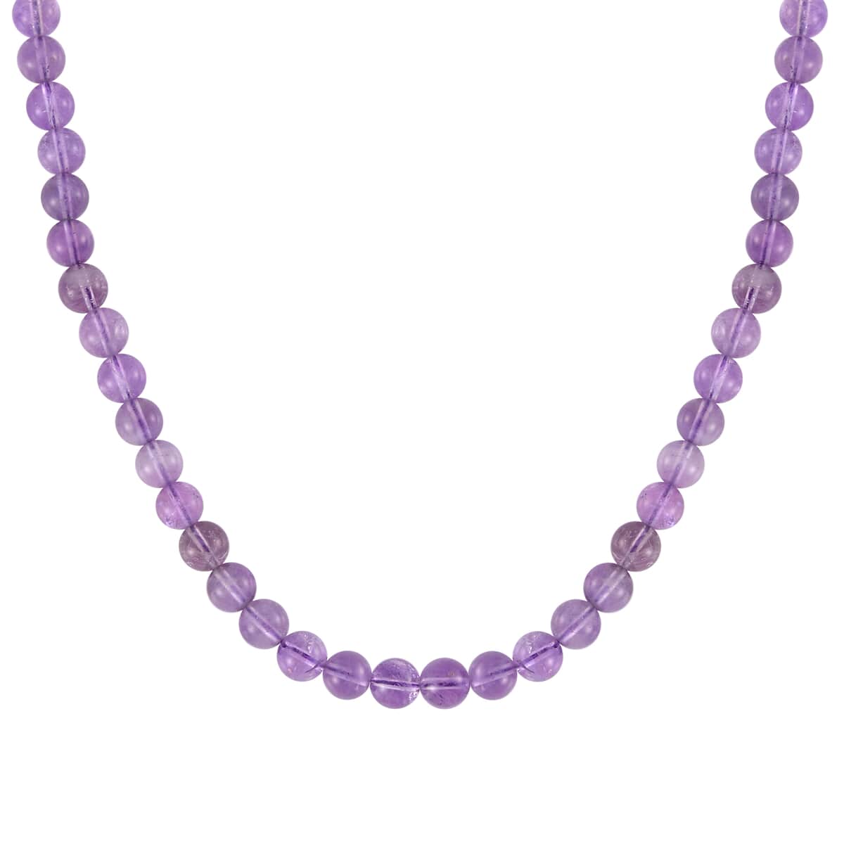 Lavender Amethyst Beaded Necklace 18-24 Inches in Stainless Steel 227.35 ctw image number 0