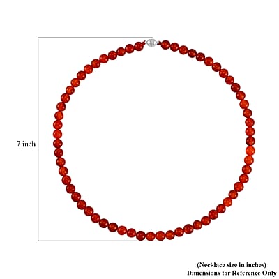 Red Agate Beaded Necklace 18-24 Inches in Stainless Steel 177.25 ctw