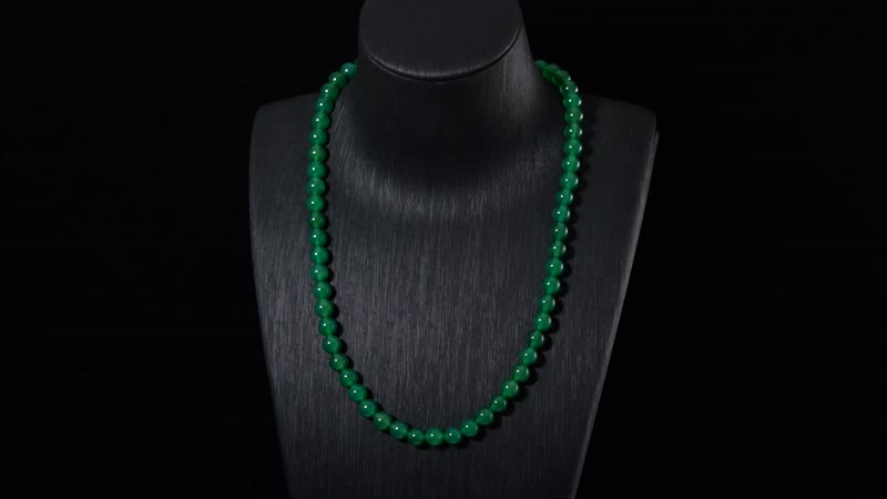 Green Agate Beaded Necklace 18-24 Inches in Stainless Steel 194.45 ctw
