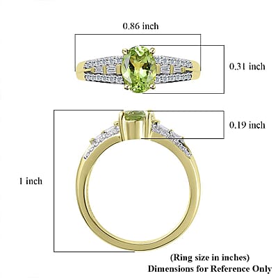 Luxoro 14K Green Gold AAA Natural Arikanga Tourmaline and G-H I2 Diamond Ring (Size 6.0) 4.50 Grams 1.15 ctw