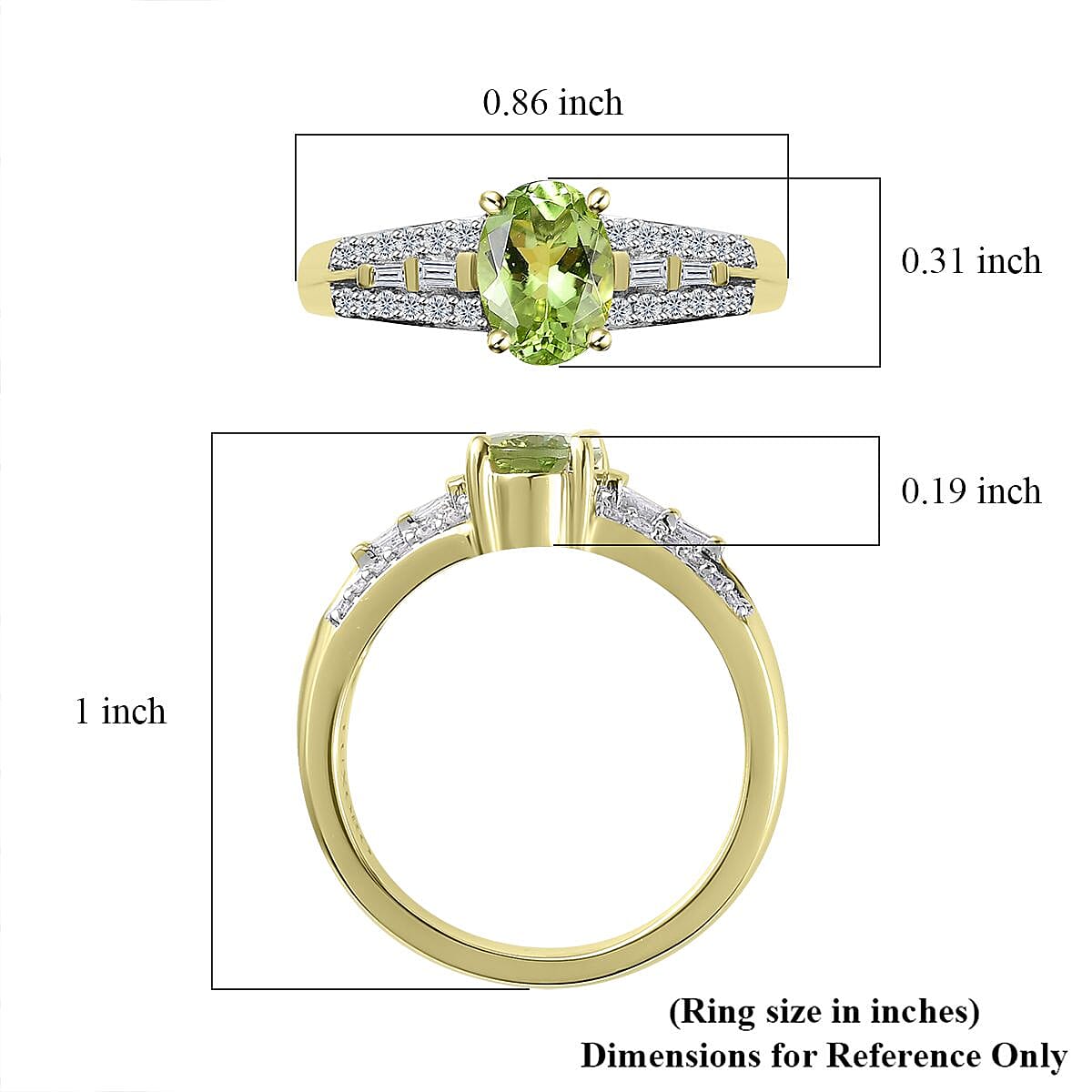 Luxoro 14K Green Gold AAA Natural Arikanga Tourmaline and G-H I2 Diamond Ring (Size 9.0) 4.50 Grams 1.15 ctw image number 5