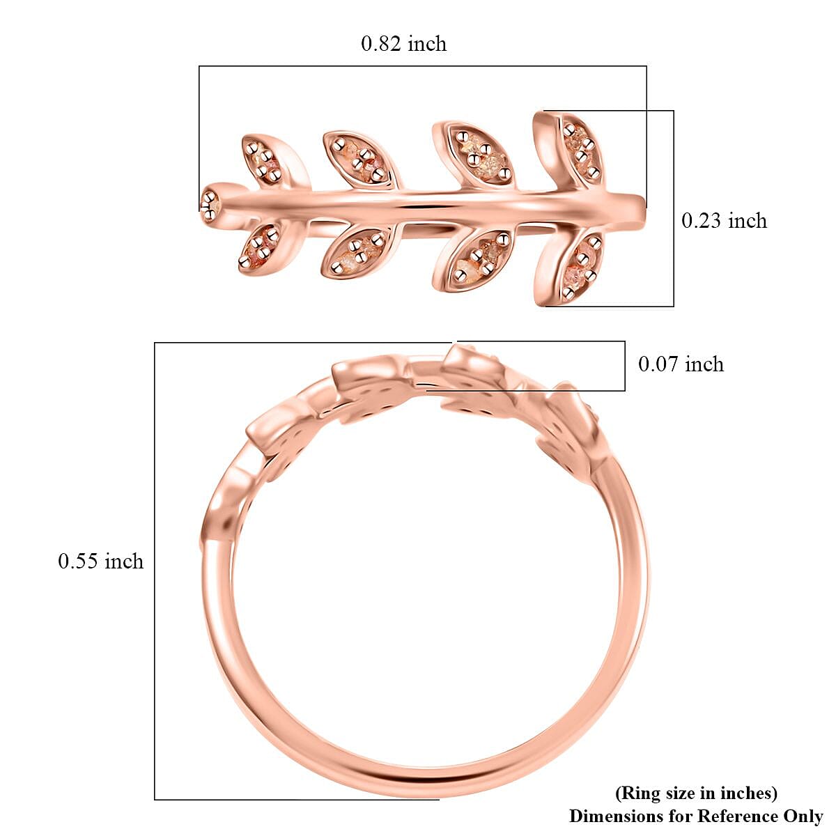 Uncut Natural Pink Diamond Ring in Vermeil RG Over Sterling Silver (Size 7.0) 0.10 ctw