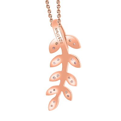 Uncut Natural Pink Diamond Pendant in Vermeil Rose Gold Over Sterling Silver 0.10 ctw