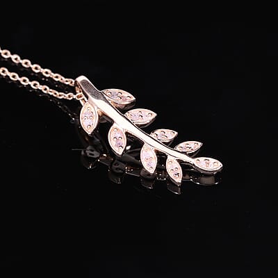 Uncut Natural Pink Diamond Pendant in Vermeil Rose Gold Over Sterling Silver 0.10 ctw