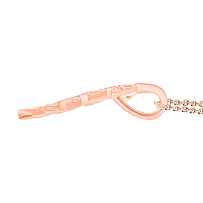 Uncut Natural Pink Diamond Pendant in Vermeil Rose Gold Over Sterling Silver 0.10 ctw