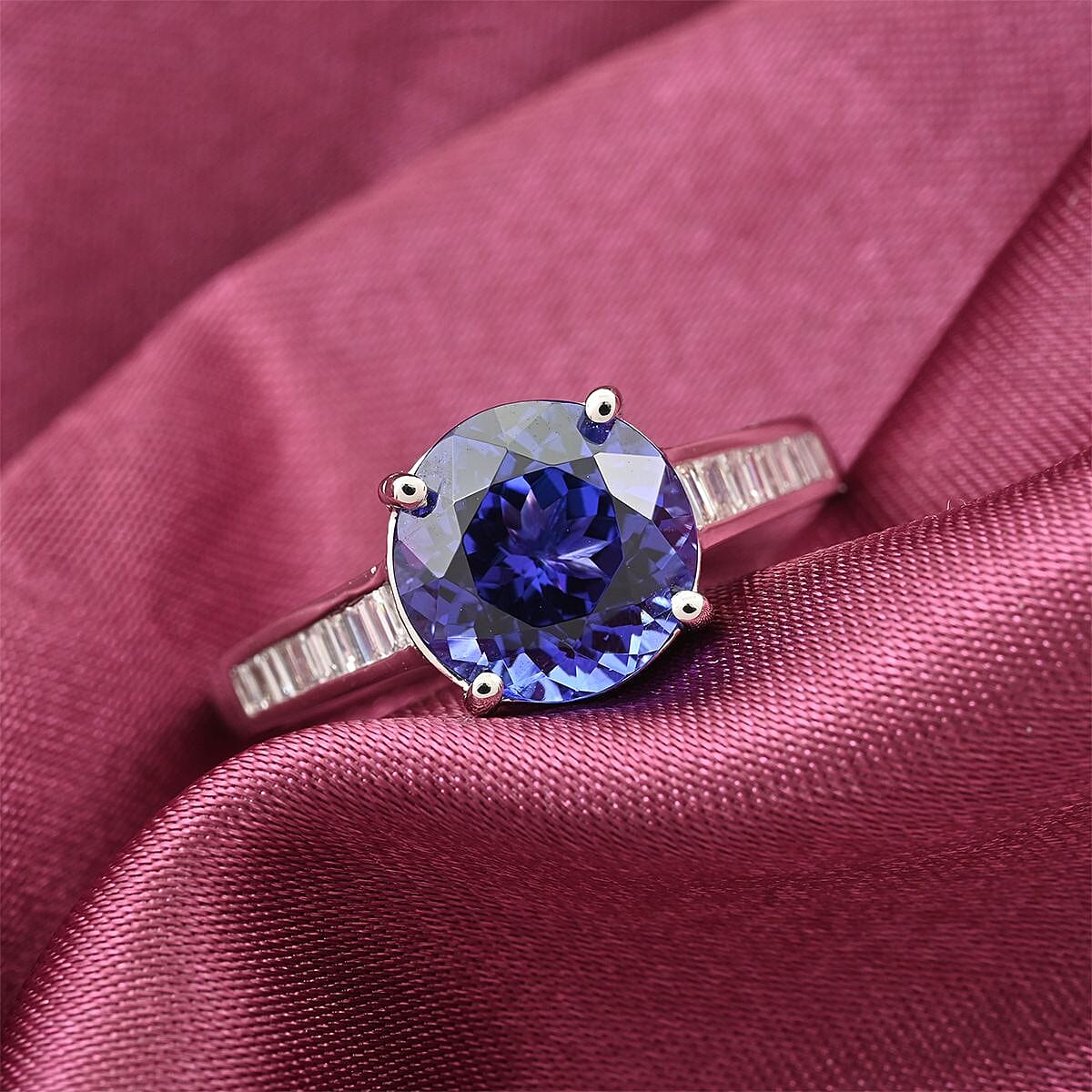 Certified & Appraised Rhapsody 950 Platinum AAAA Tanzanite, Diamond (E-F, VS) Ring (Size 11.0) (5.25 g) 3.05 ctw image number 1