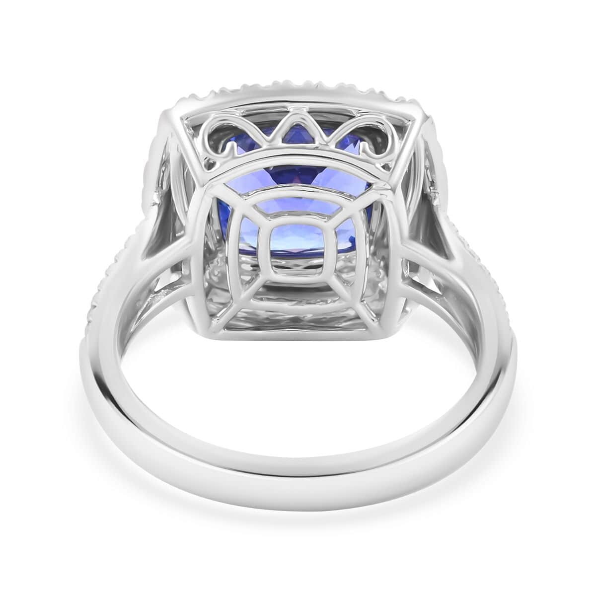 Certified & Appraised Rhapsody 950 Platinum AAAA Tanzanite and E-F VS Diamond Ring (Size 5.0) 10.45 Grams 5.75 ctw image number 4