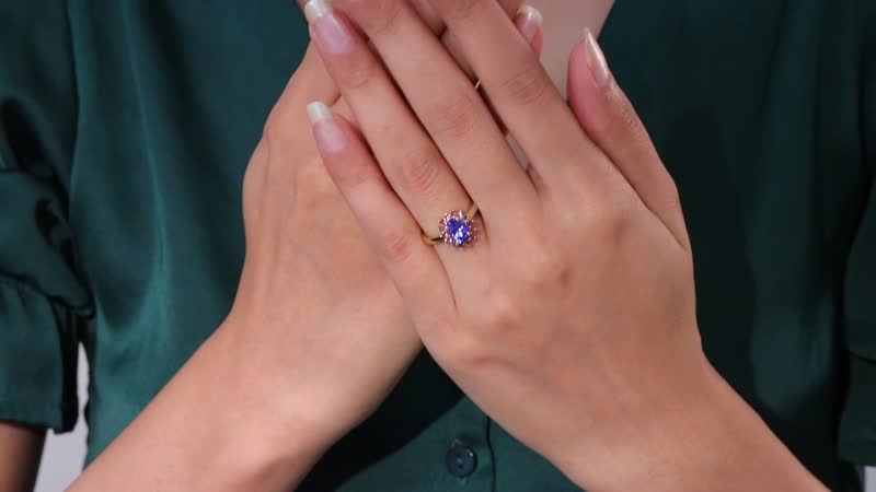Luxoro 10K Yellow Gold Premium Tanzanite, Ofiki Rubellite Ring (Size 10.0) 1.75 ctw