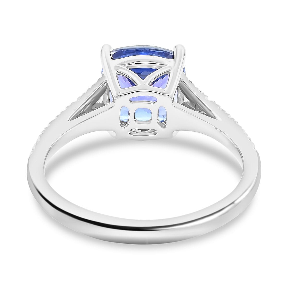 Certified & Appraised Rhapsody 950 Platinum AAAA Tanzanite and E-F VS Diamond Ring (Size 10.0) 4.45 Grams 2.85 ctw